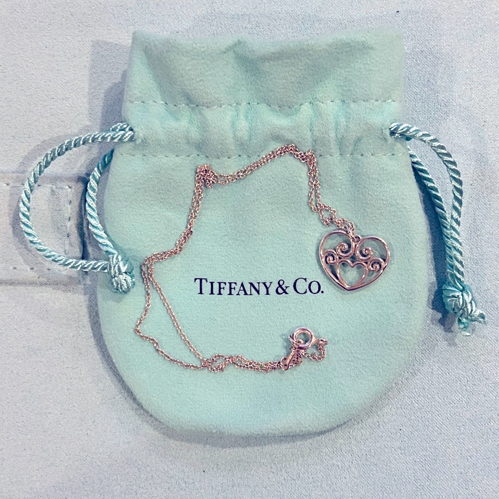 Tiffany & Co. Sterling Silver Filigree Heart Necklace